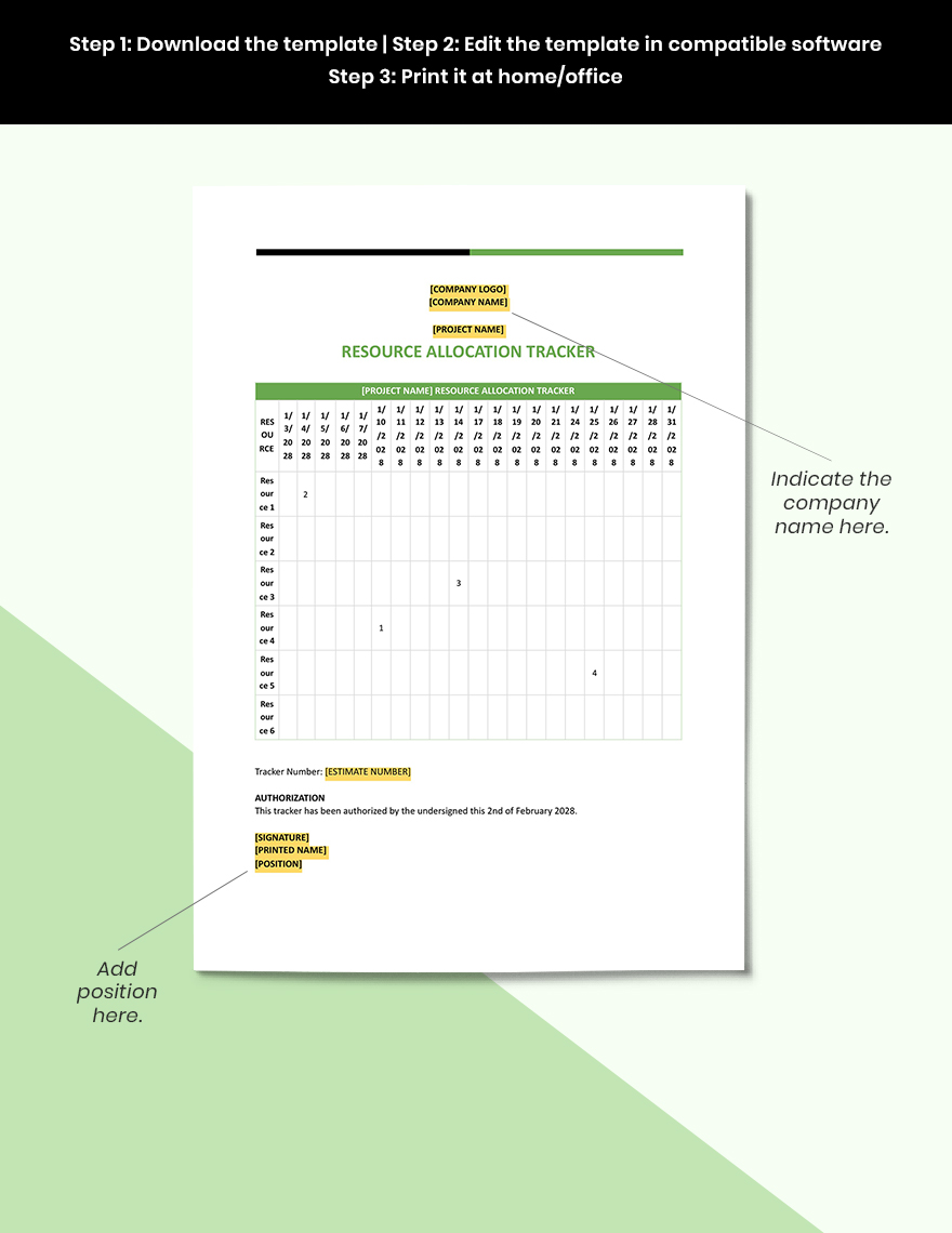 Free Project Resource Allocation Tracker Template - Download in Word ...