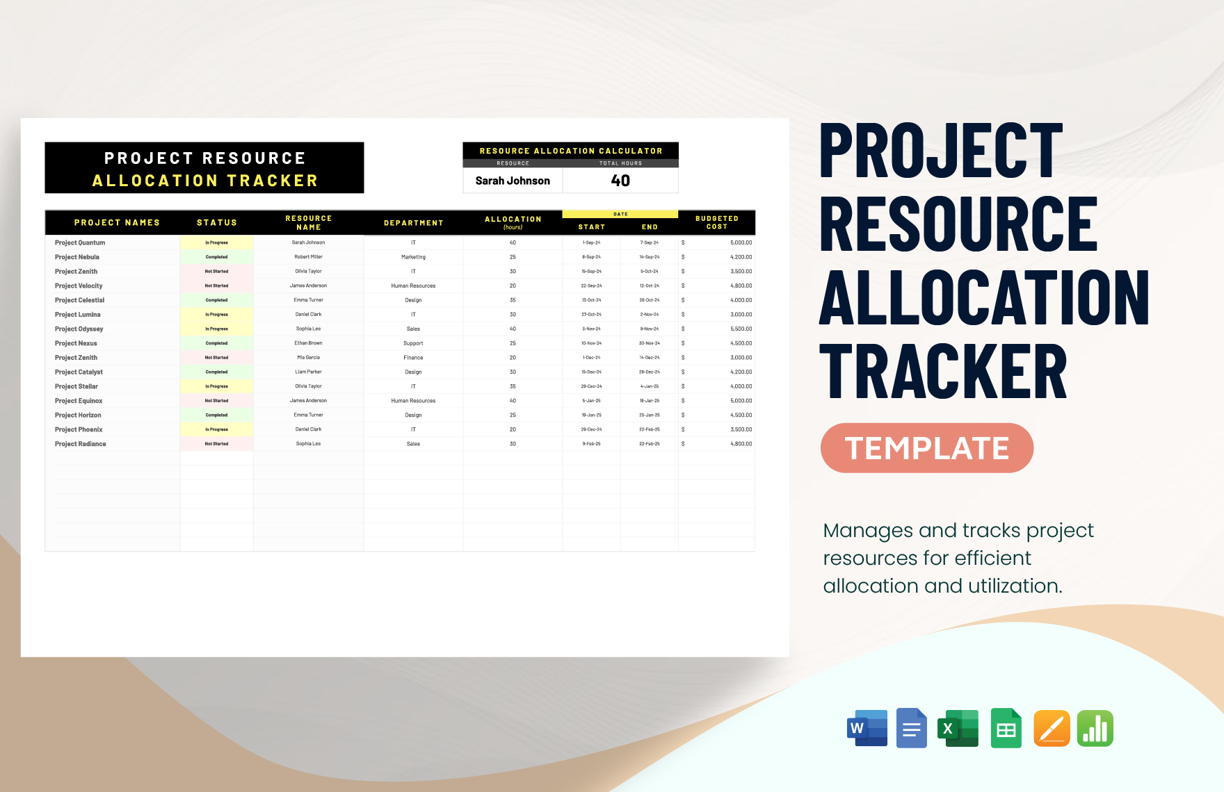 Project Resource Allocation Tracker Template