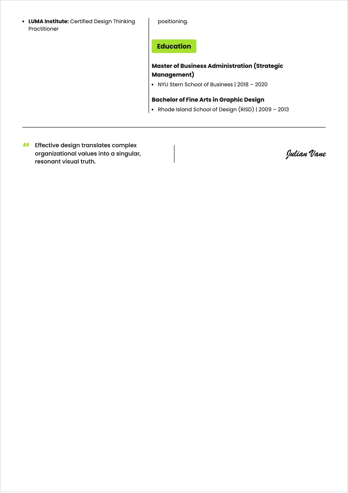 Free Corporate Consultancy Design ATS CV Template, AI CV Builder