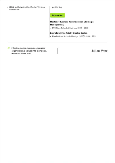 Free Corporate Consultancy Design ATS CV Template, AI CV Builder