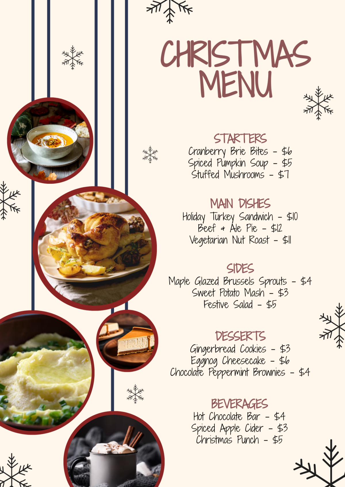 Hand-Drawn Christmas Menu Template