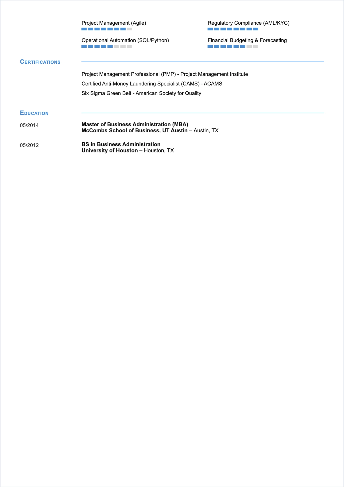 Free Aesthetic One- Page Corporate ATS CV Template, AI CV Builder