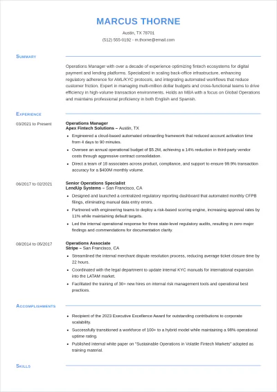 Free Aesthetic One- Page Corporate ATS CV Template, AI CV Builder