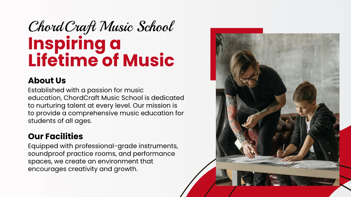 Free Music School Presentation Template to Edit Online