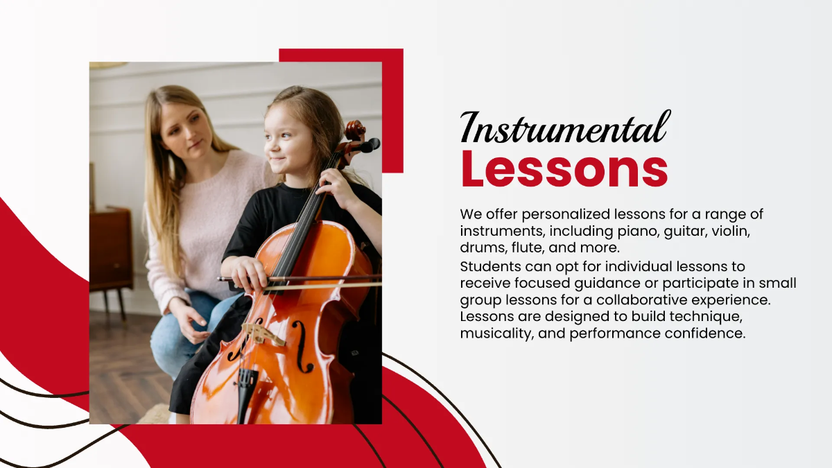 Free Music School Presentation Template to Edit Online