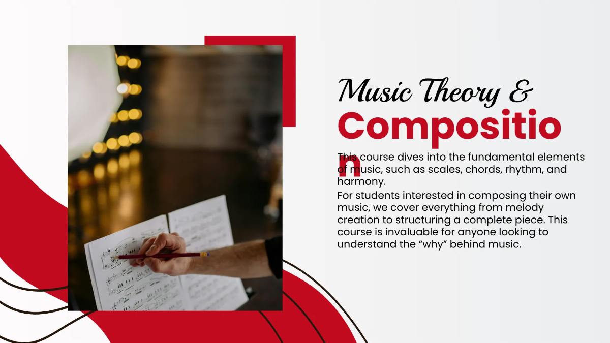 Free Music School Presentation Template to Edit Online