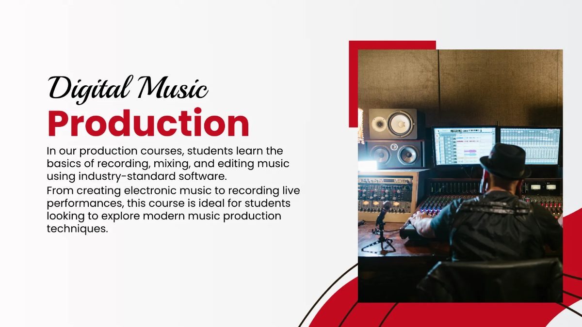 Free Music School Presentation Template to Edit Online