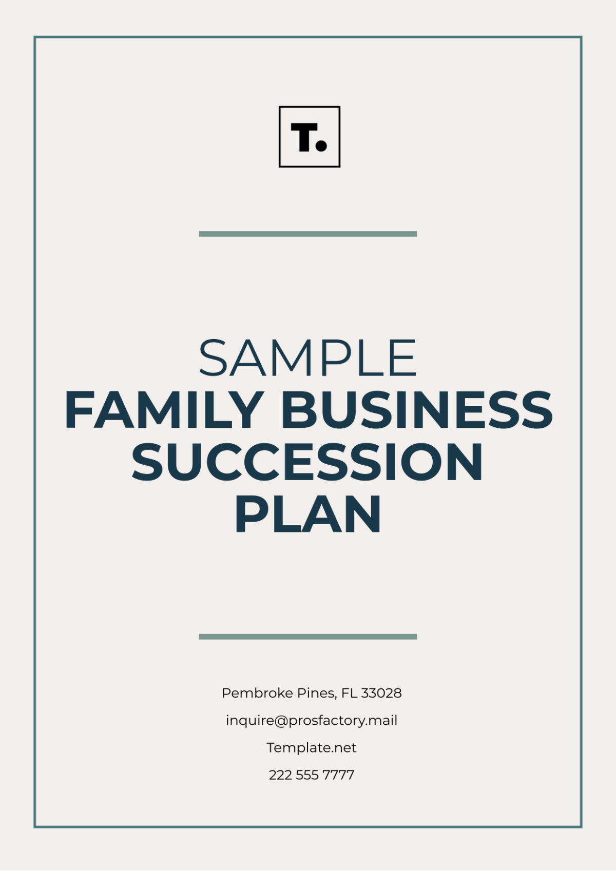 Sample Family Business Succession Plan Template