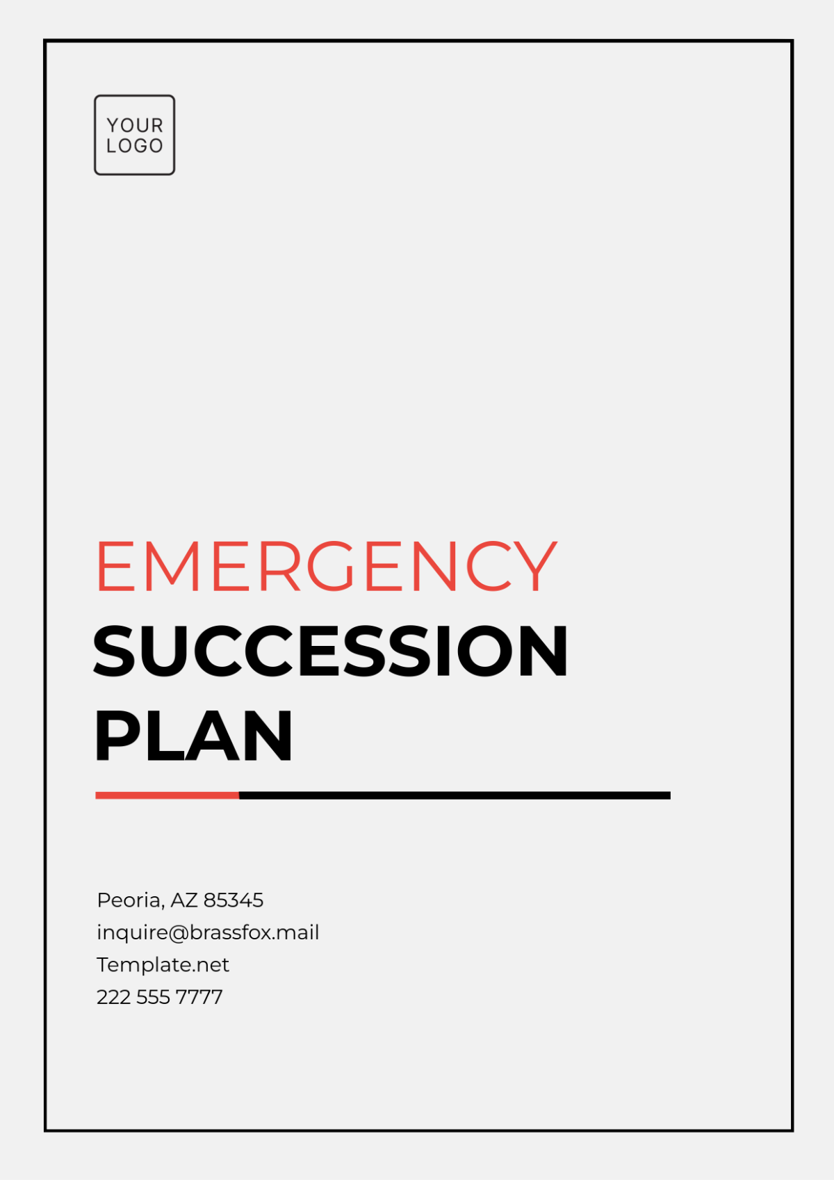 Emergency Succession Plan Template