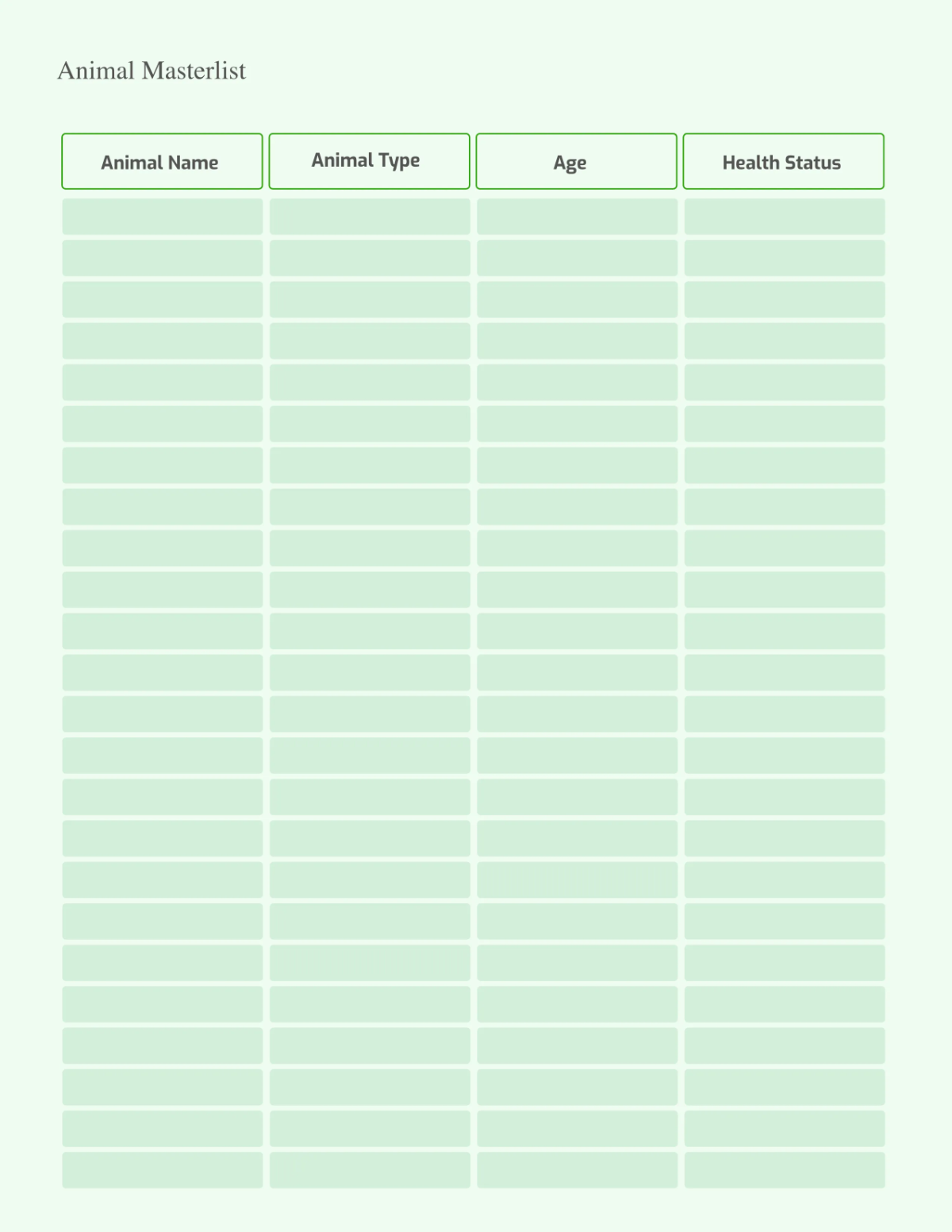 Free Animal Care Planner Template to Edit Online