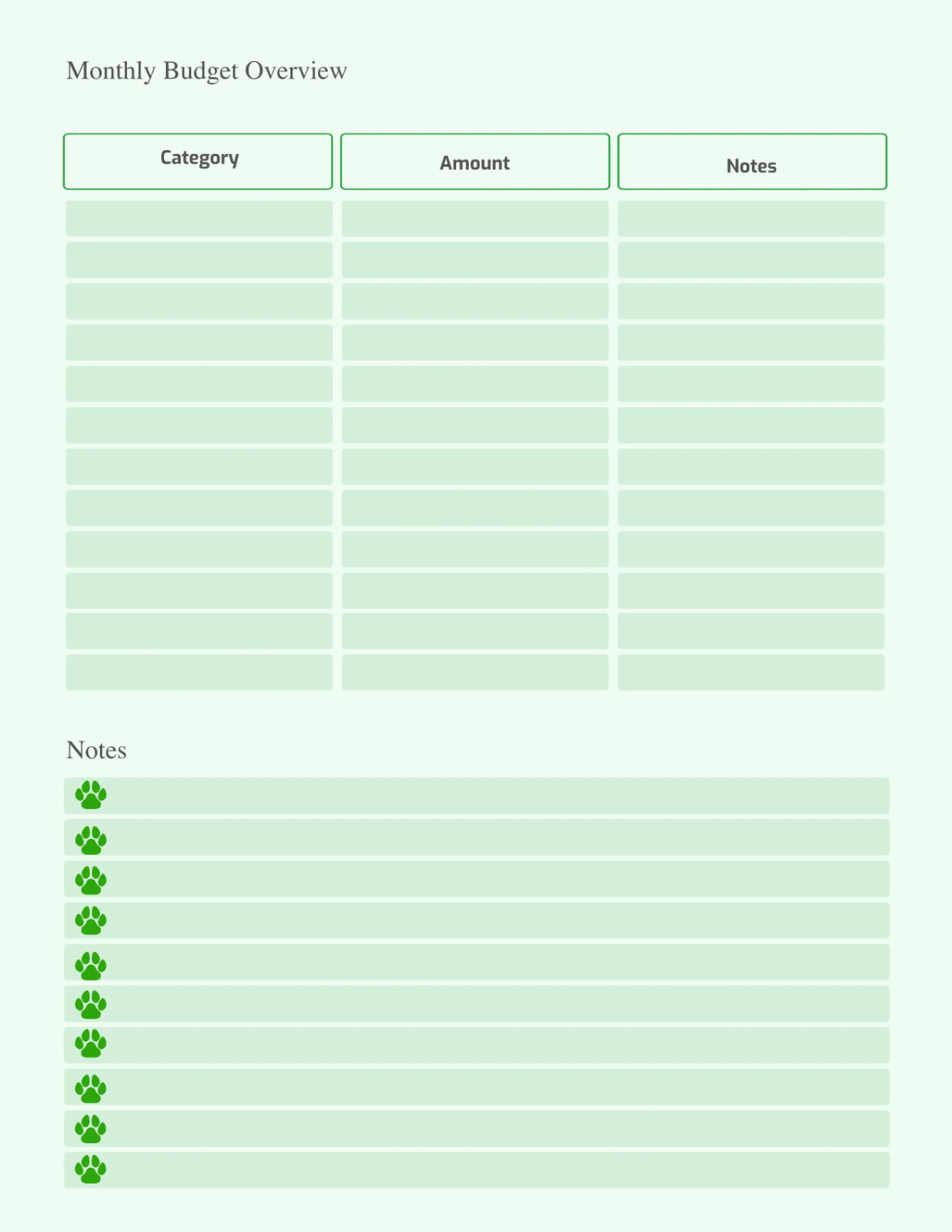 Free Animal Care Planner Template to Edit Online