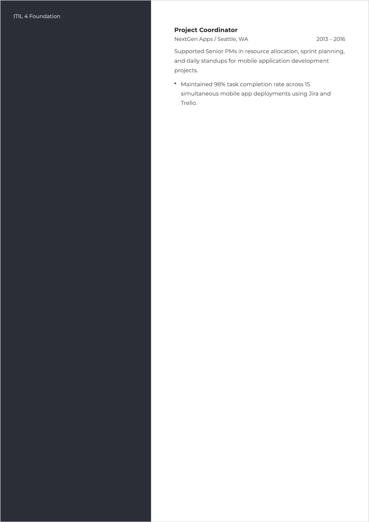 Free Sample Pre-made ATS Resume Template, AI Resume Builder