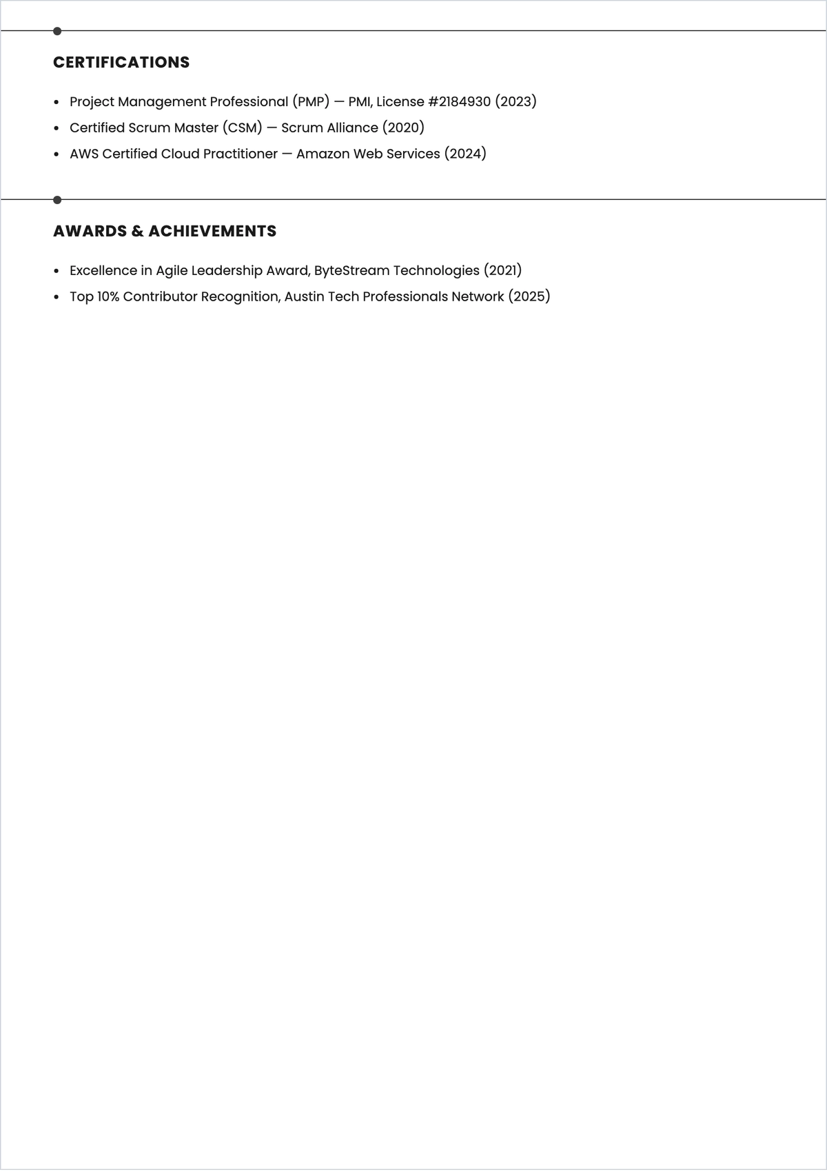 Free Minimalist Blank ATS Resume Template, AI Resume Builder