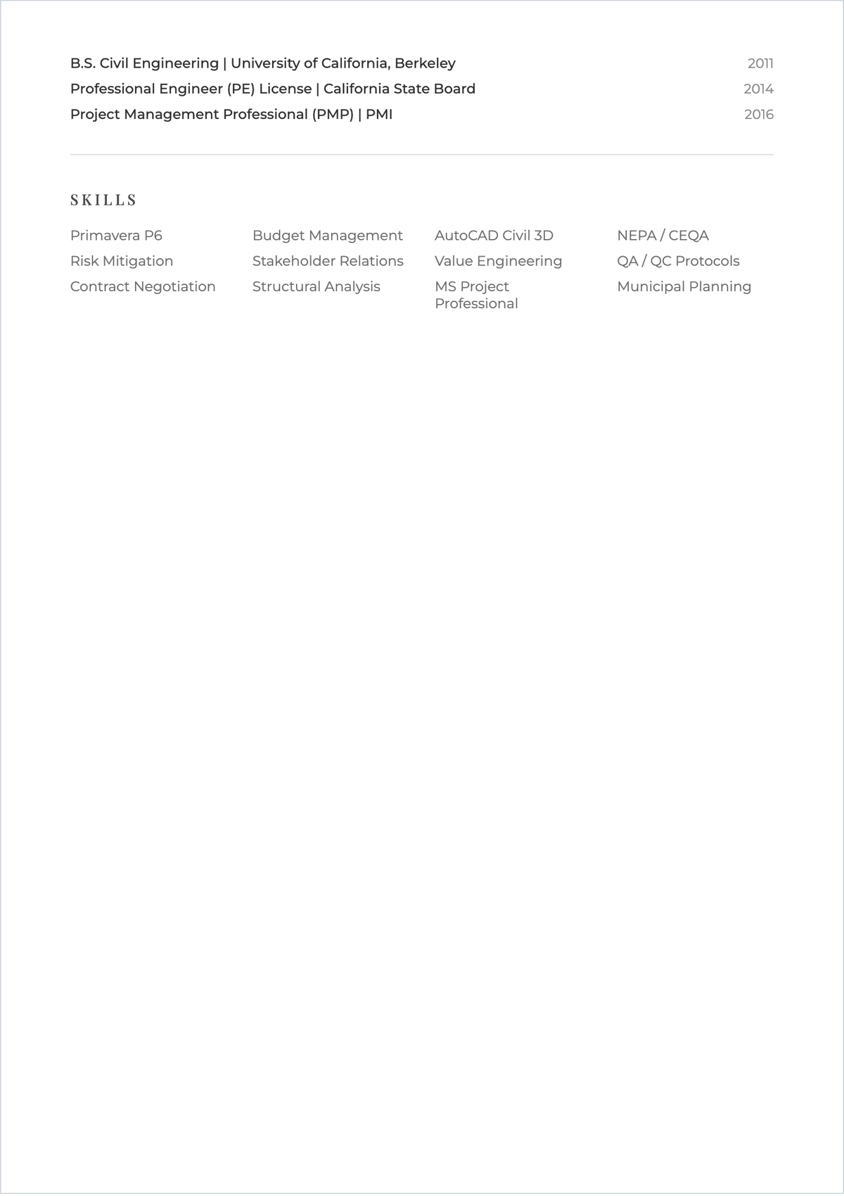 Free Blank Chronological ATS Resume Template, AI Resume Builder