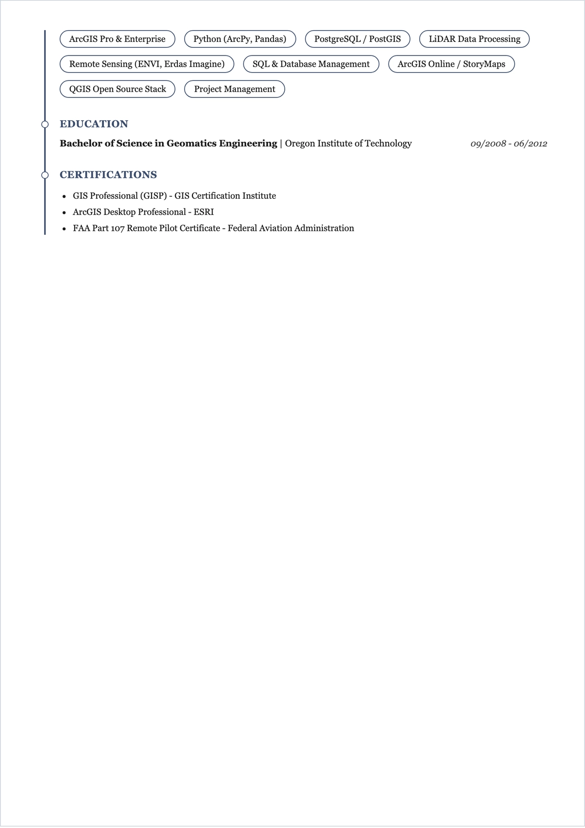 Free Senior GIS Analyst ATS Resume Template, AI Resume Builder
