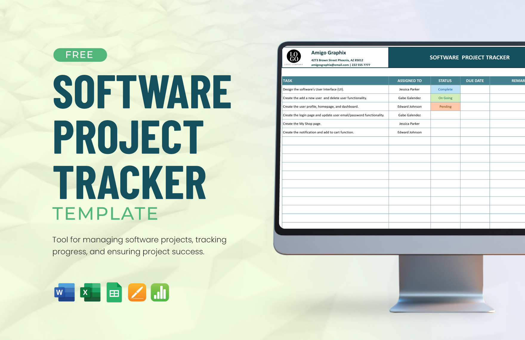 Software Project Tracker Template