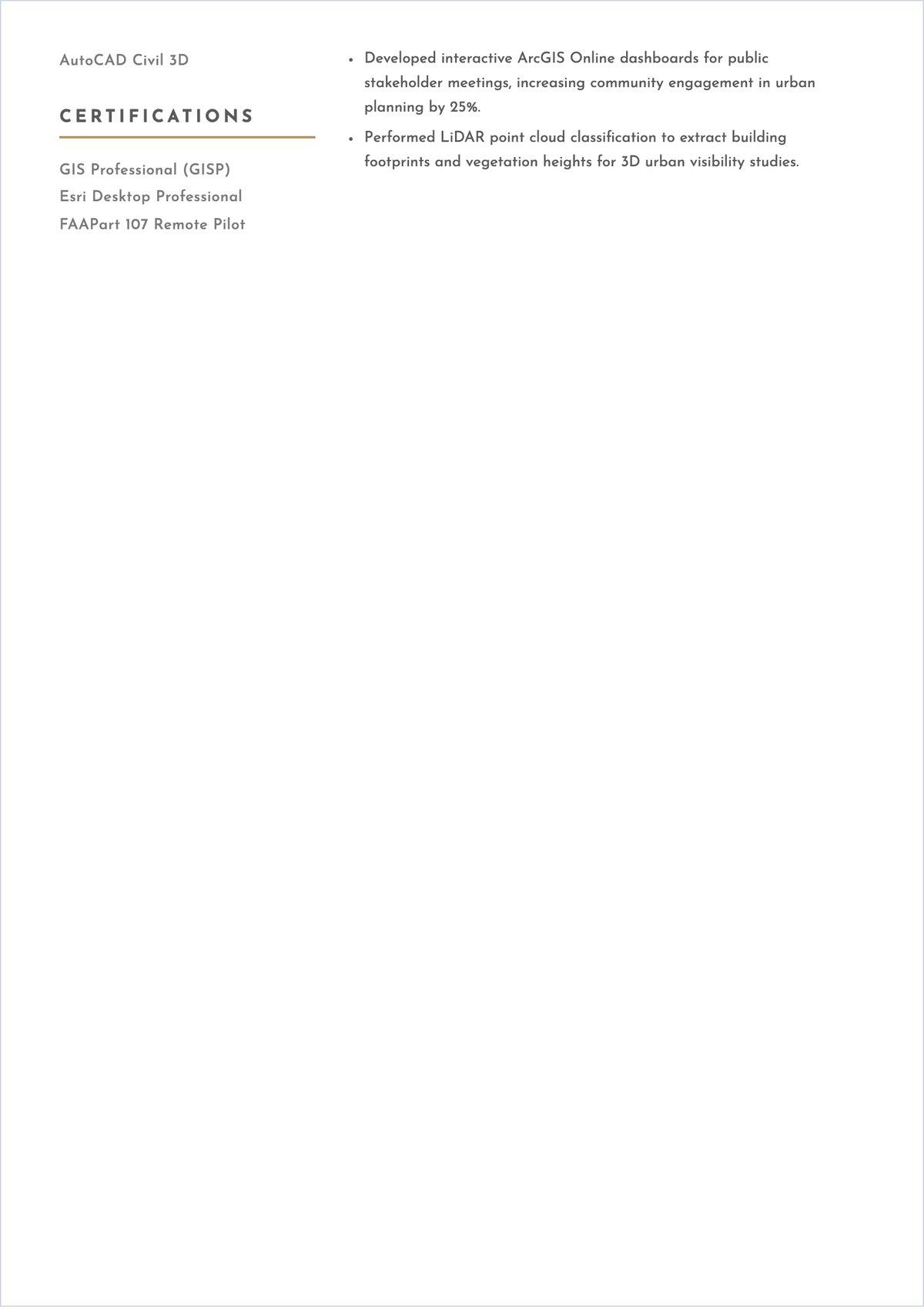 Free Environmental GIS Specialist ATS Resume Template