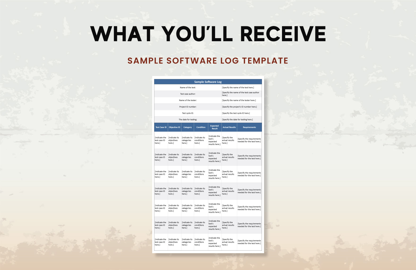 Sample Software Log Template