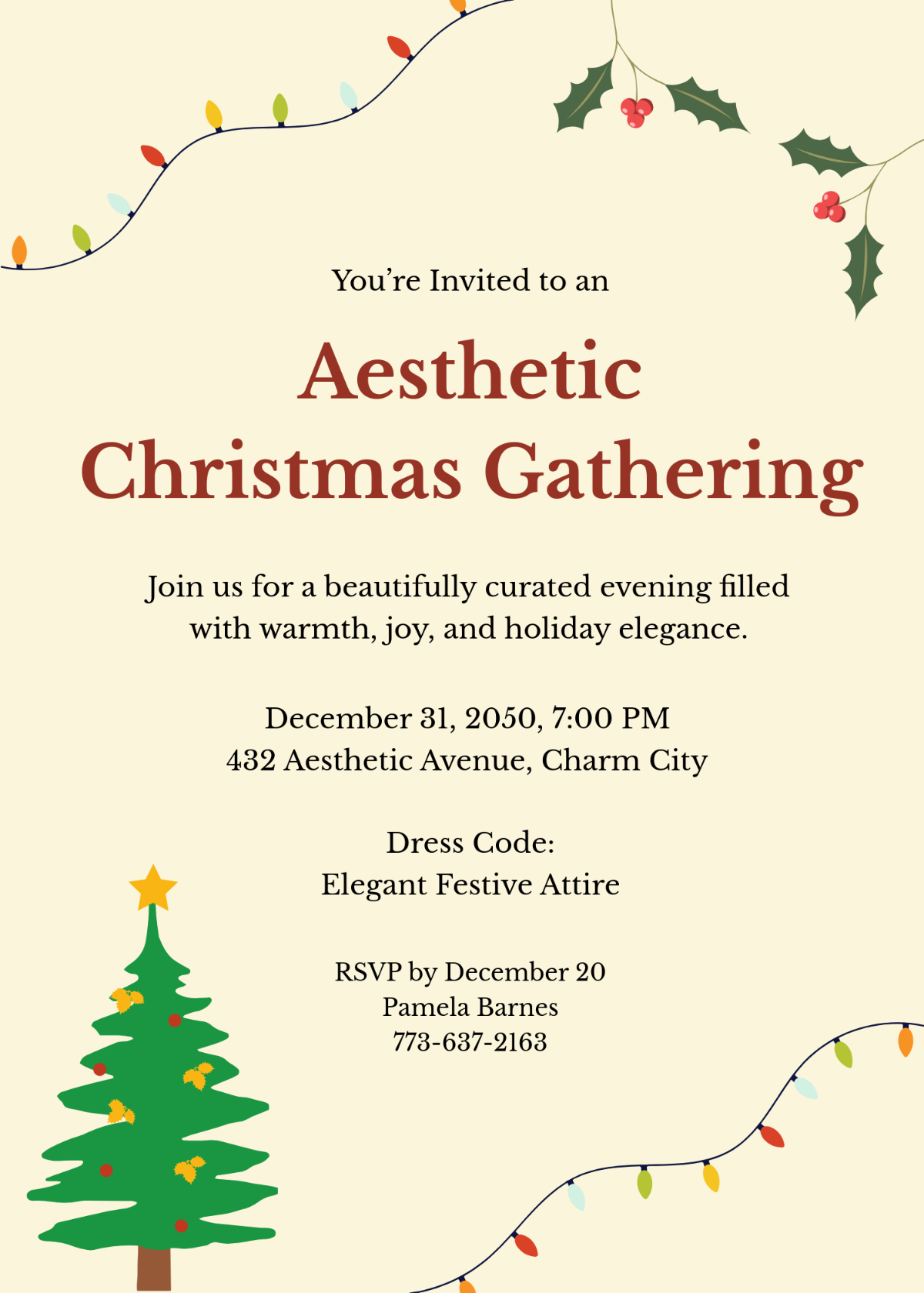 Free Aesthetic Christmas Invitation Template