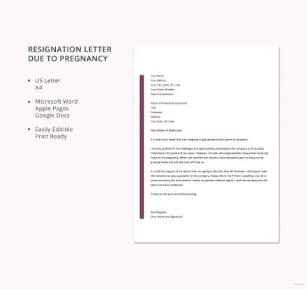 Free Resignation Letter Template for Teacher in Microsoft Word, Pages ...