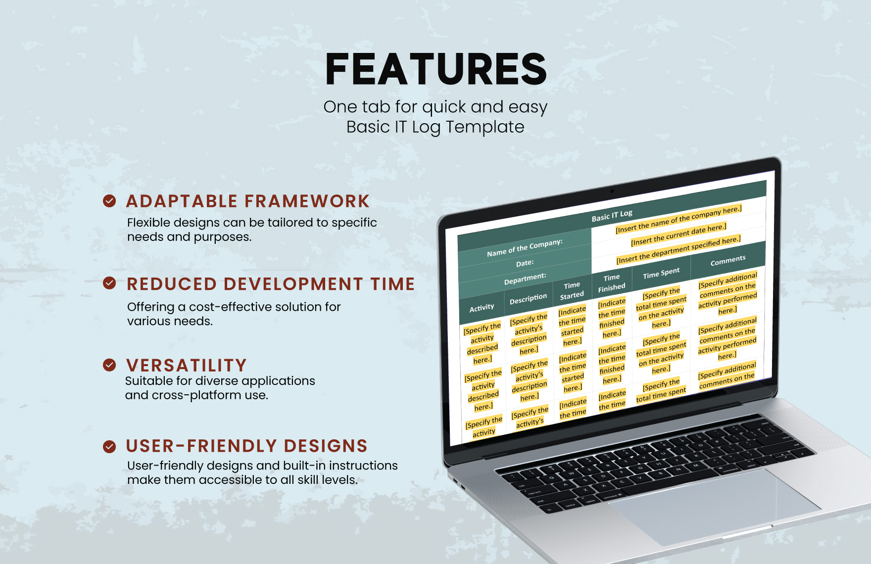 Basic IT Log Template