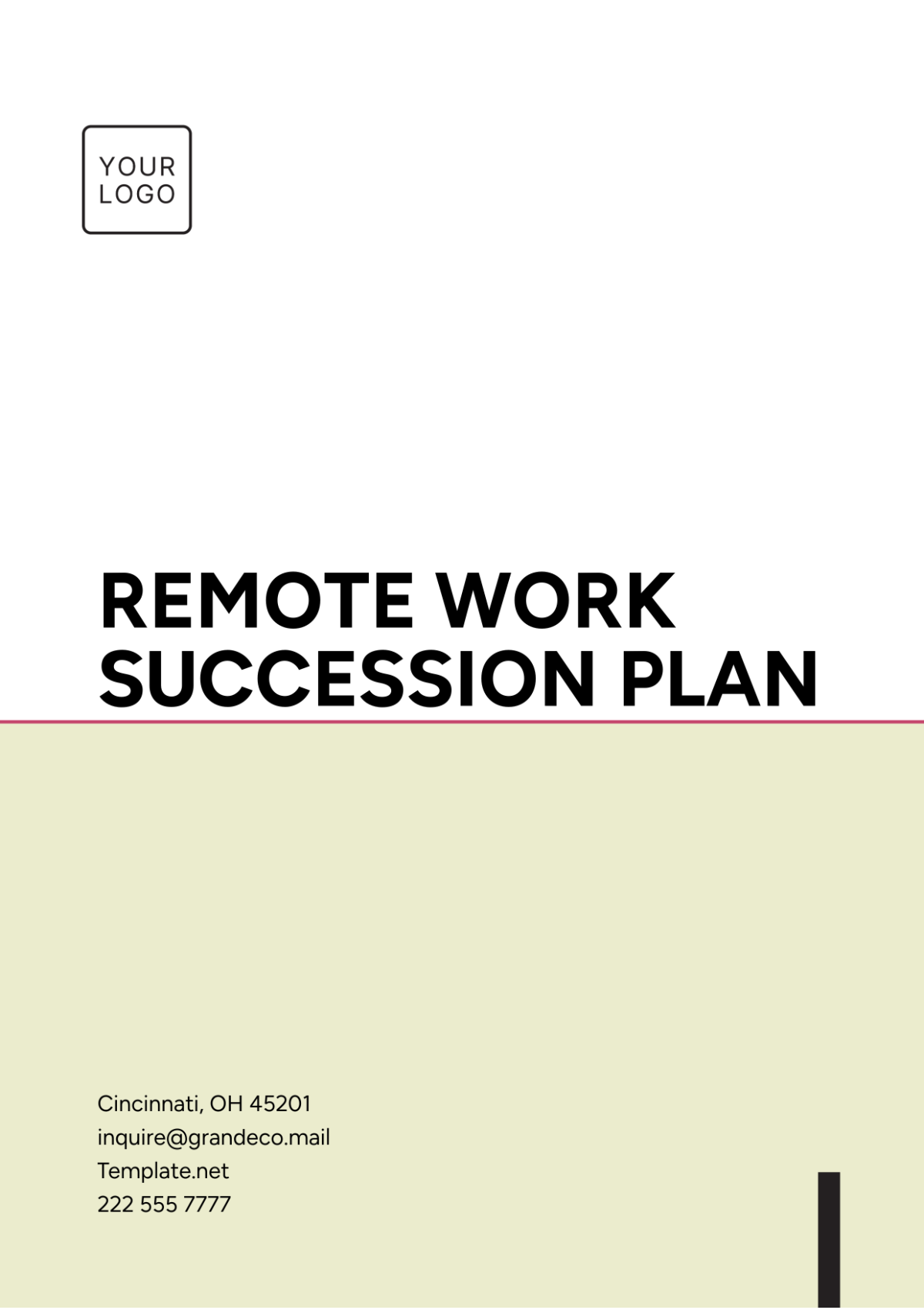 Remote Work Succession Plan Template - Edit Online & Download