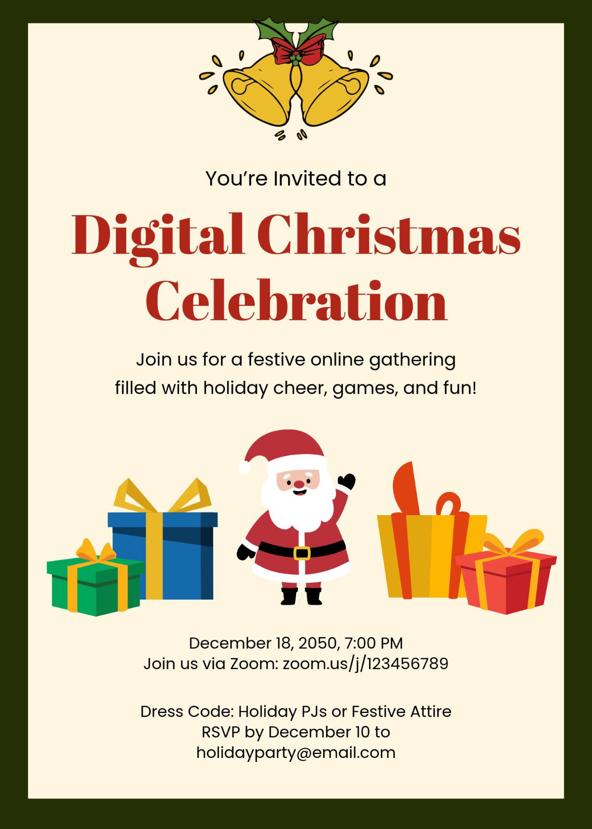 Free Digital Christmas Invitation Template