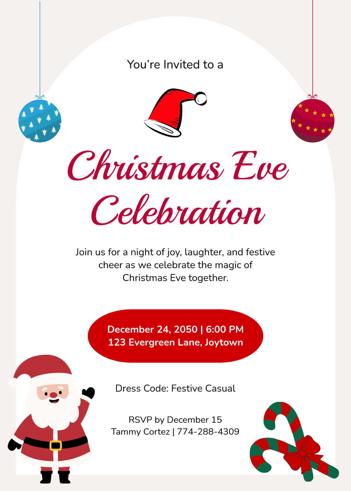 Free Creative Christmas Eve Invitation Template