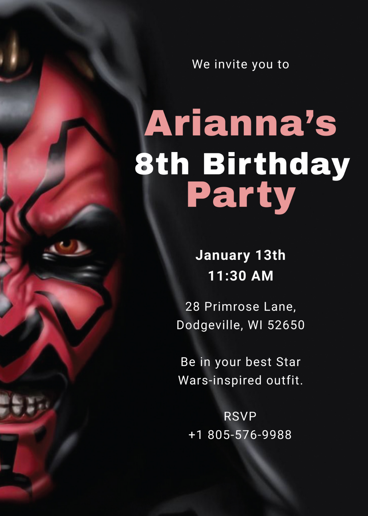 Star Wars Birthday Invitation