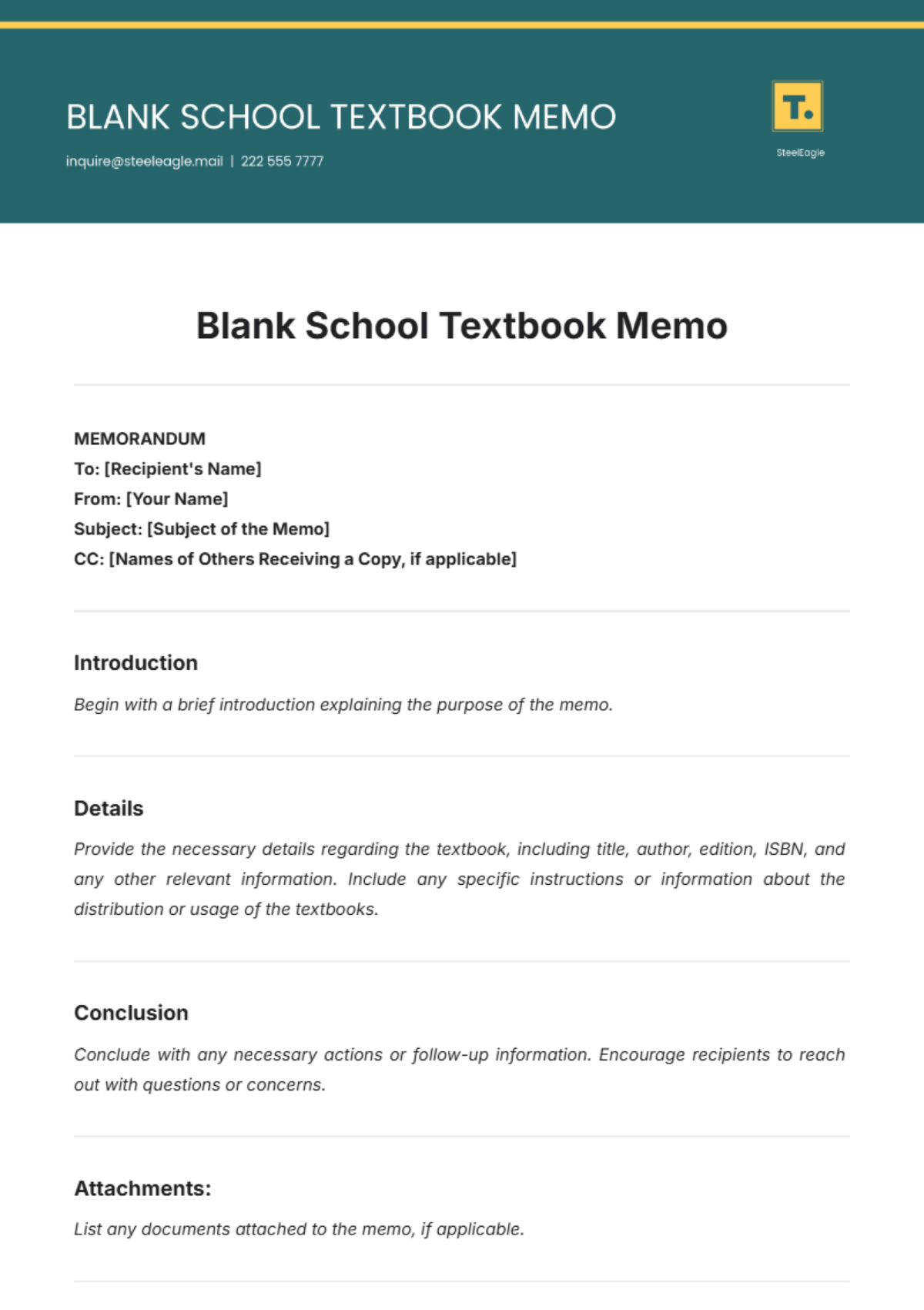 Blank School Textbook Memo Template - Edit Online & Download