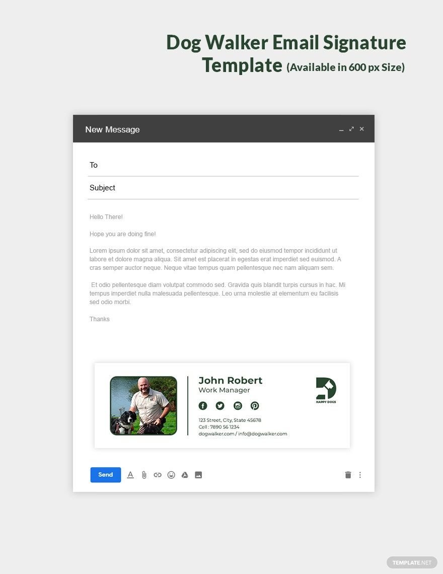 Dog Walker Email Signature Template in PSD, Outlook