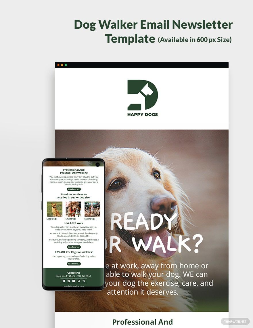 Free Dog Walker Email Newsletter Template