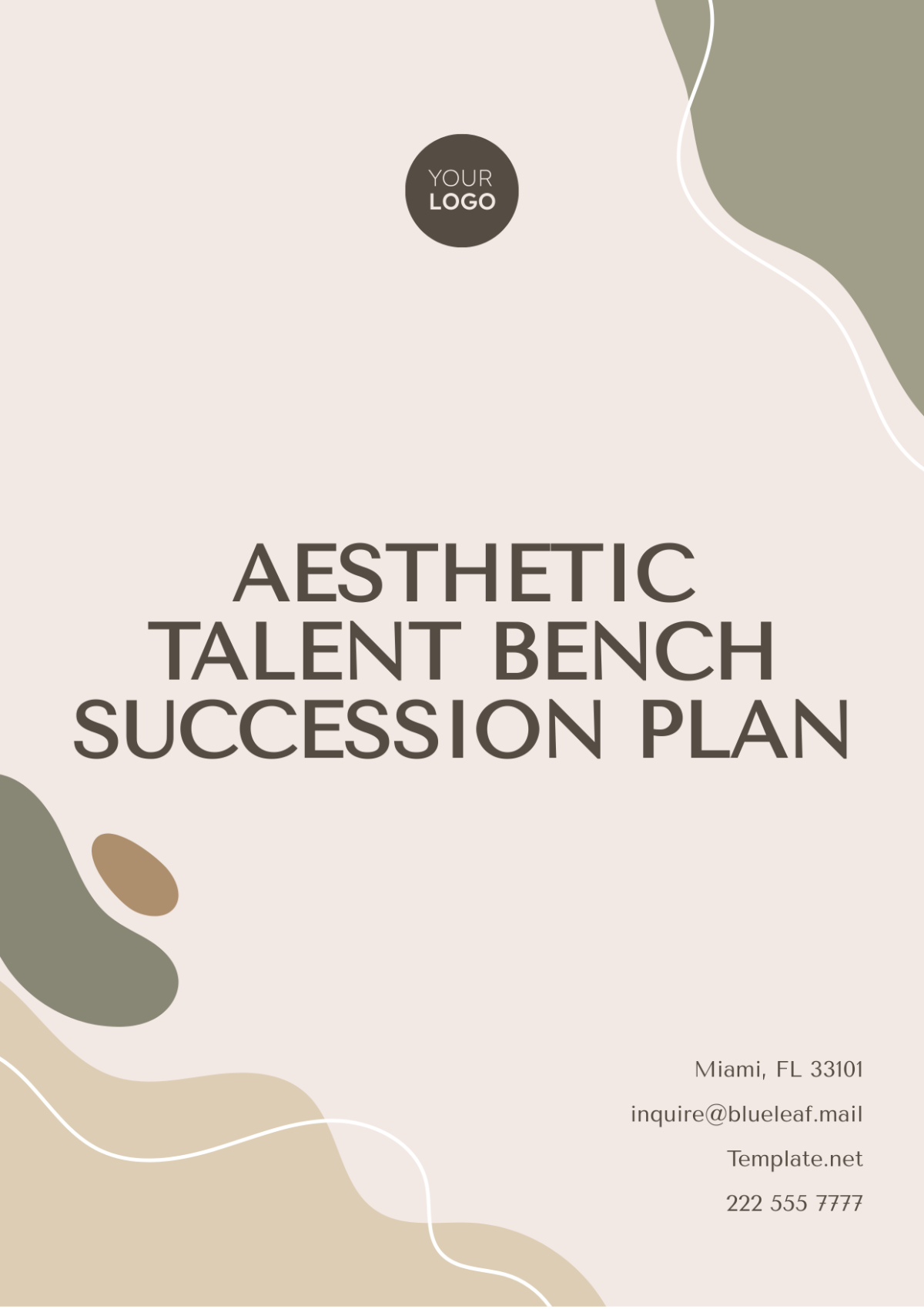 Aesthetic Talent Bench Succession Plan Template - Edit Online & Download