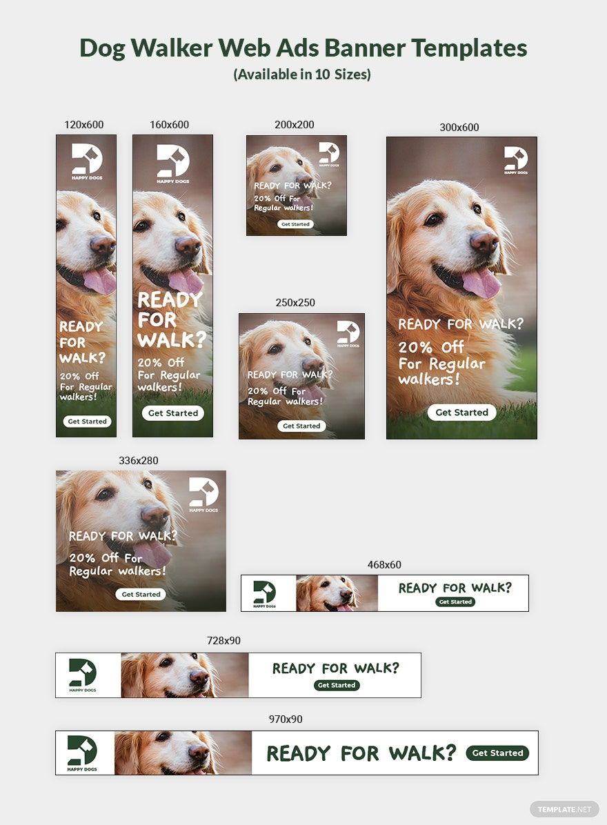 Dog Walker Web Ads Template