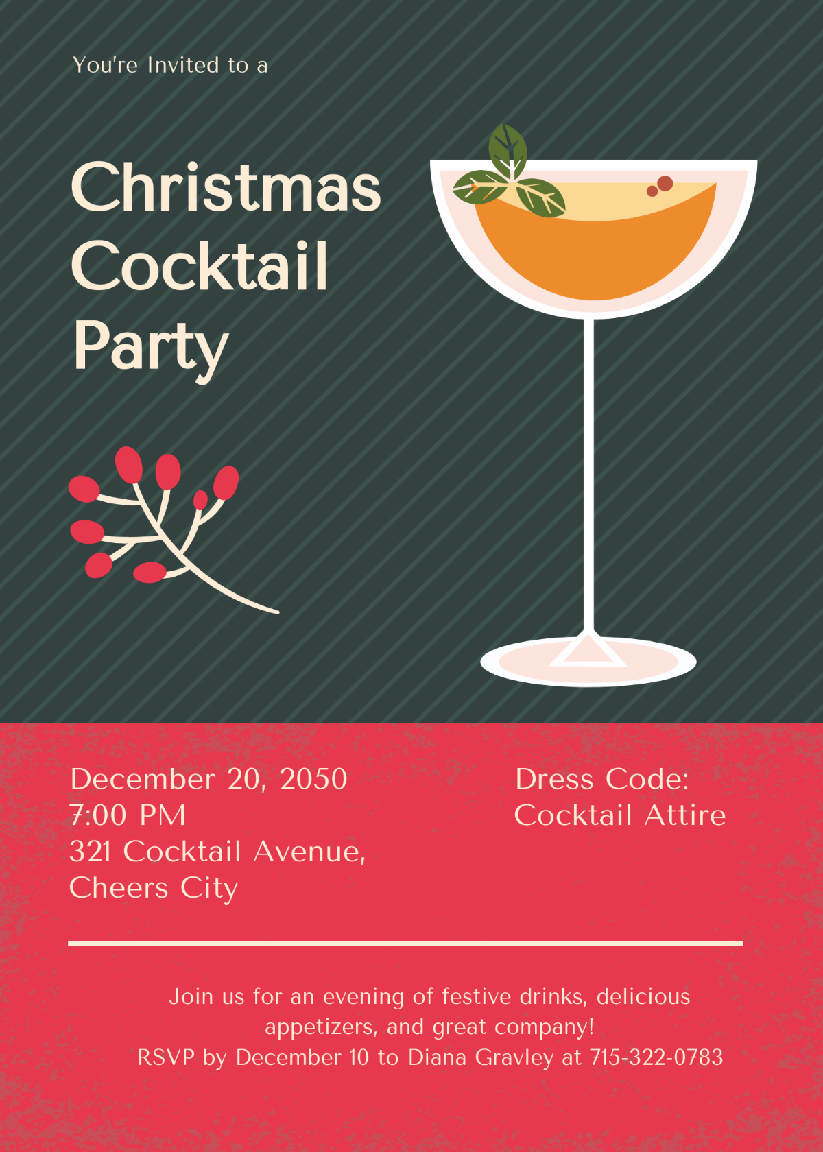 Christmas Cocktail Party Invitation