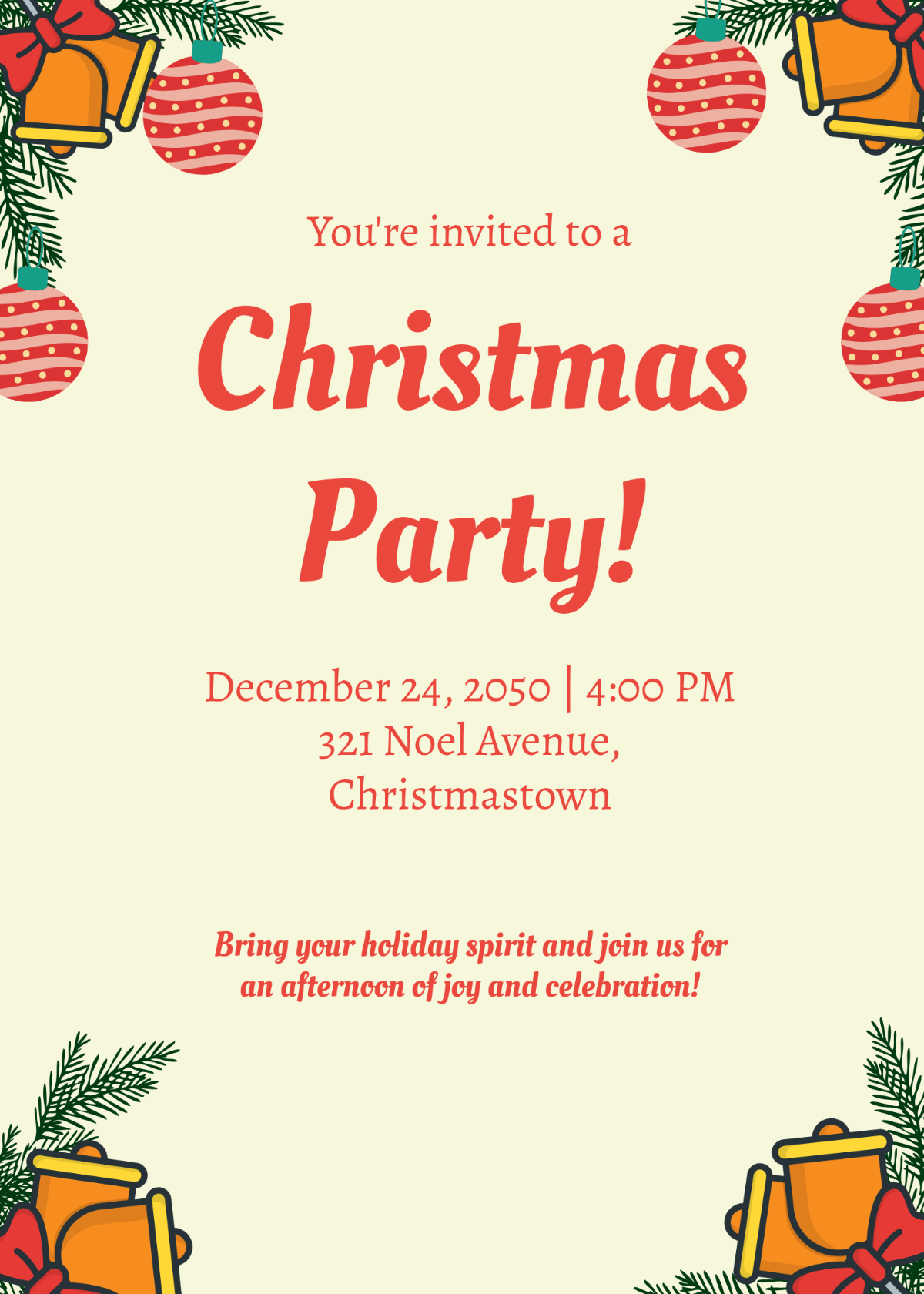 Free Christmas Invitation Letter Template