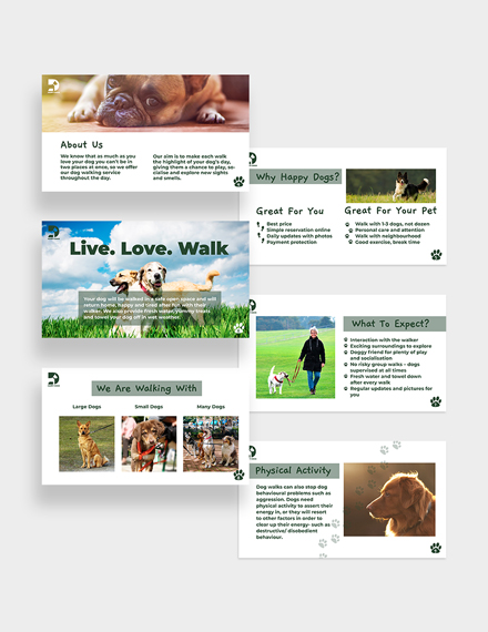 Free Dog Walker Presentation Template to Edit Online
