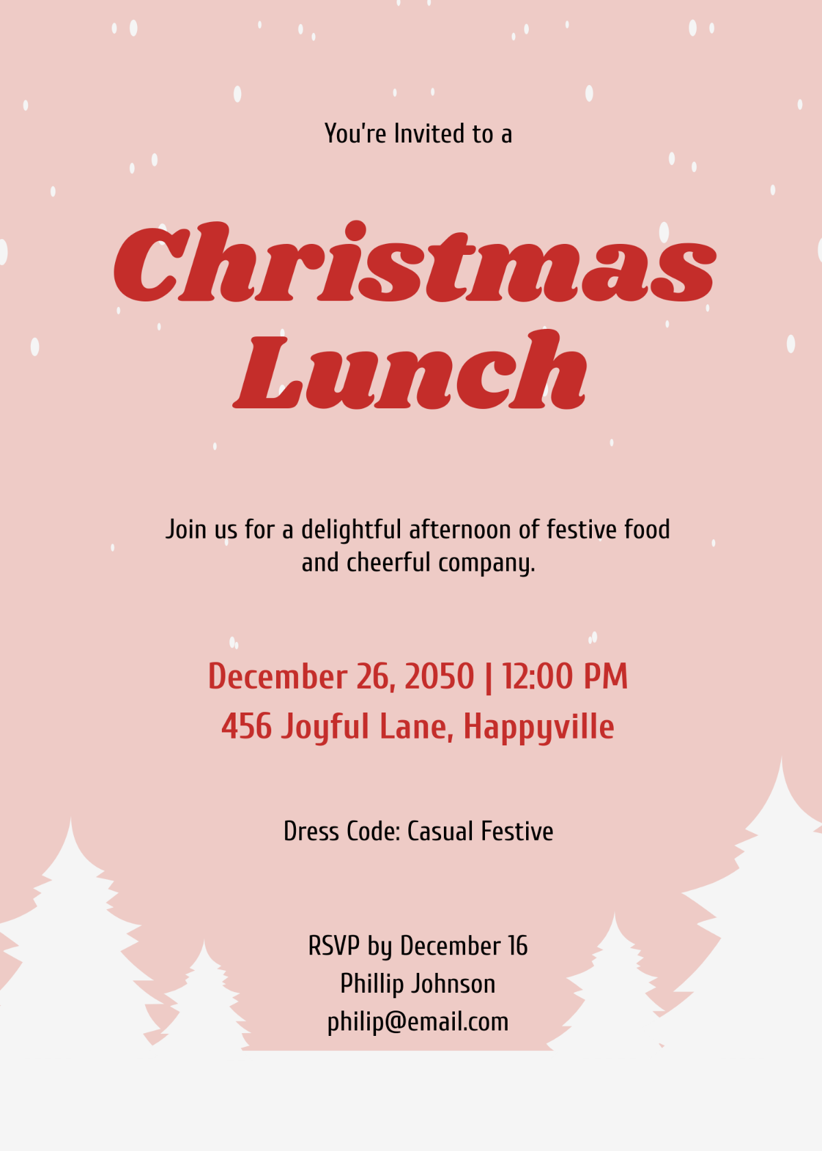 Modern Christmas Lunch Invitation