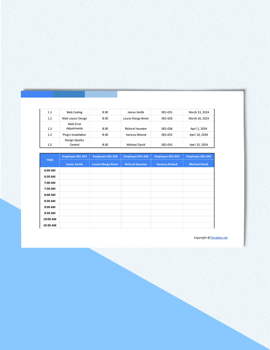 Simple IT Time Sheet Template