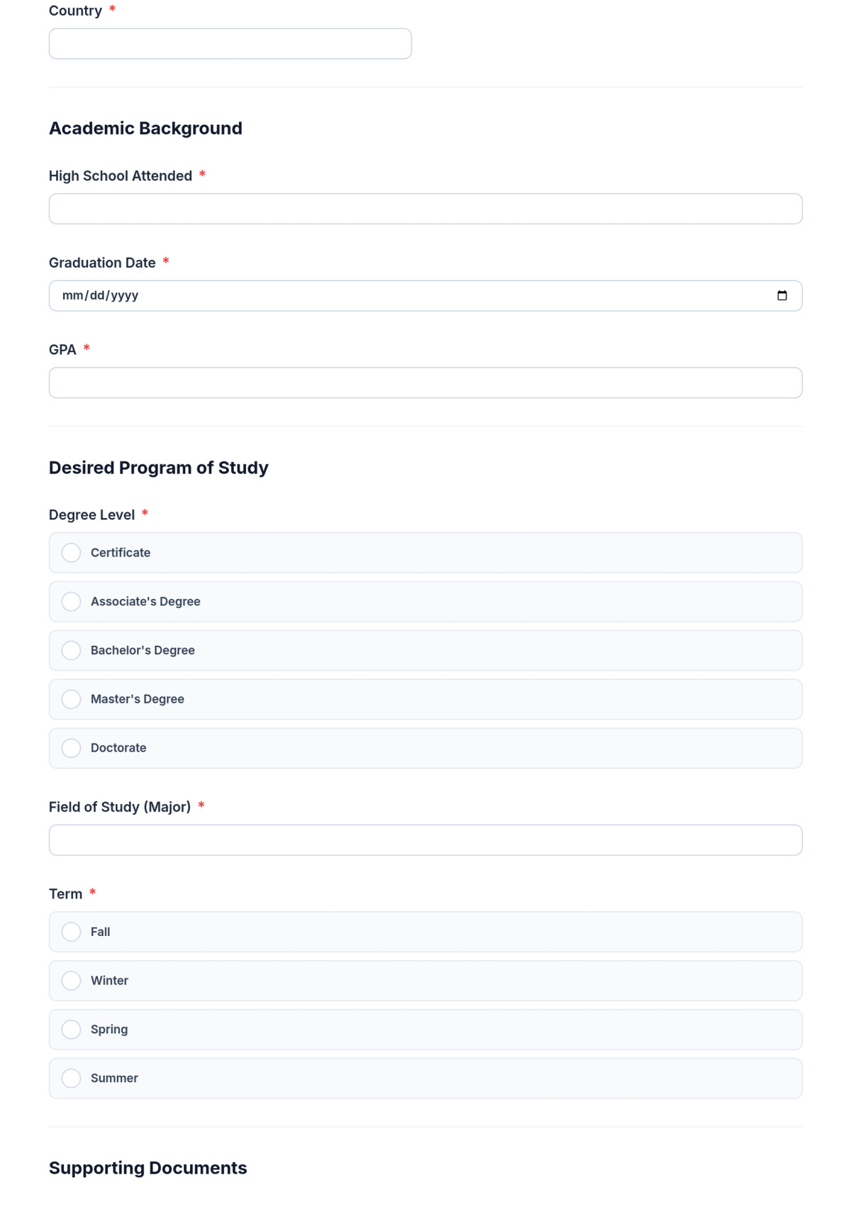 Free University Admission Form Template & AI Maker