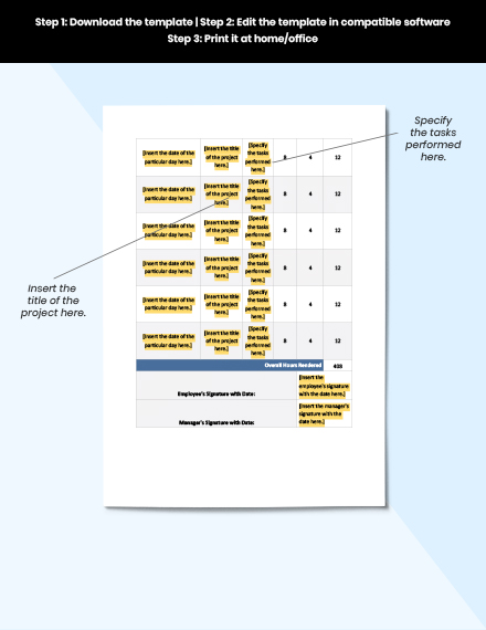 Monthly IT Time Sheet Template - Word | Excel | Google Doc ...