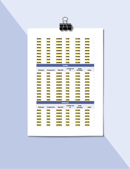 Software Project Time Sheet Template download