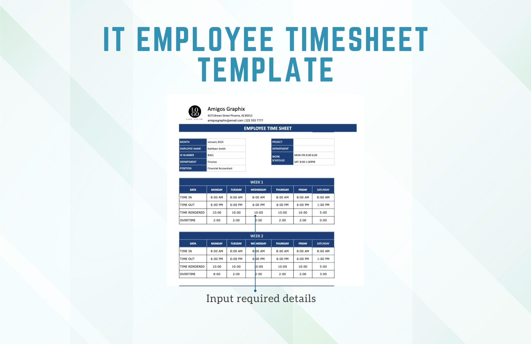 IT Employee Timesheet Template