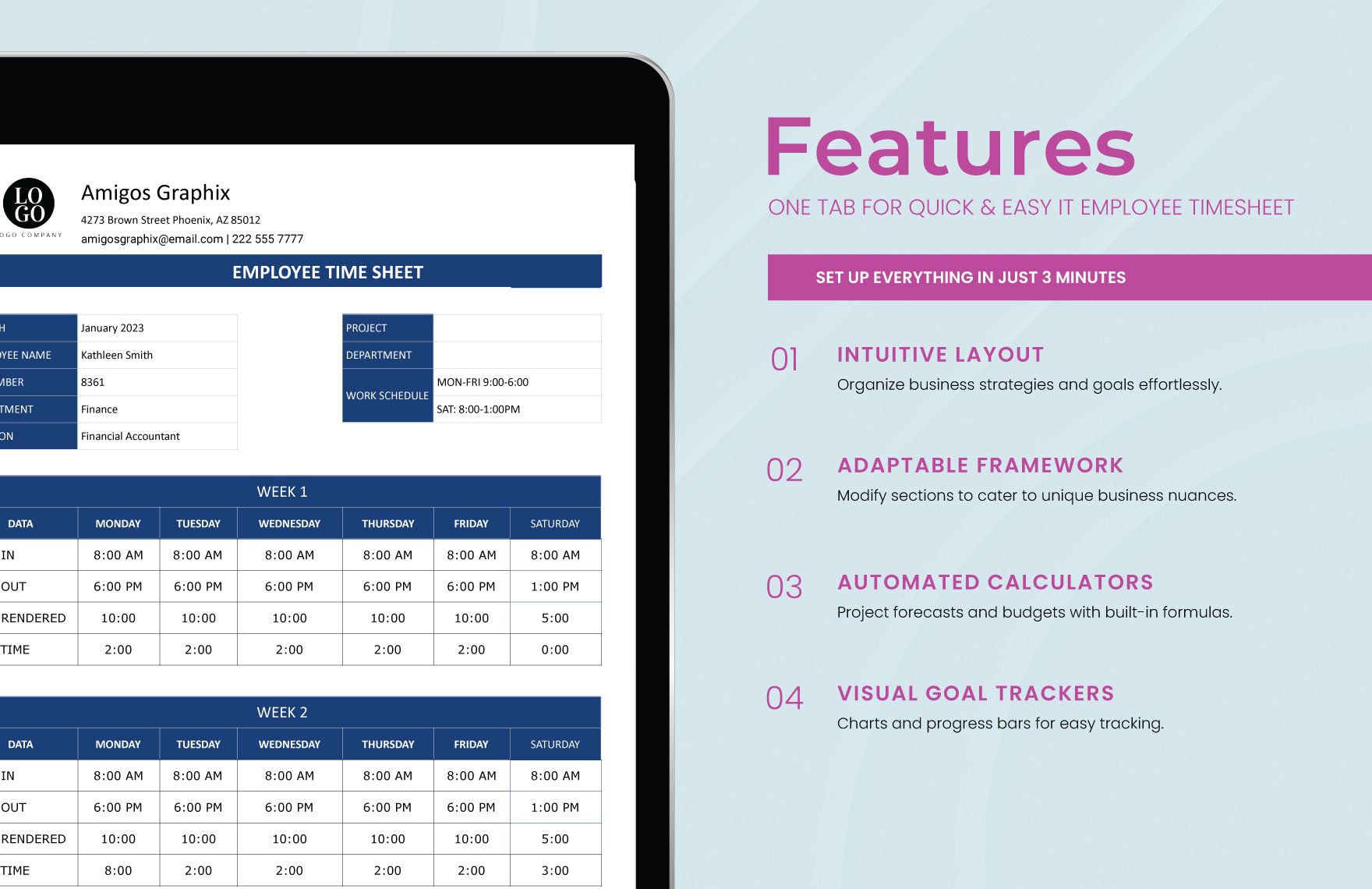 IT Employee Timesheet Template