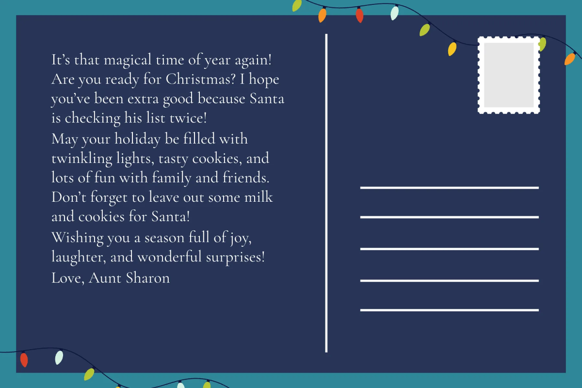 Free Christmas Postcard for Kids Template to Edit Online