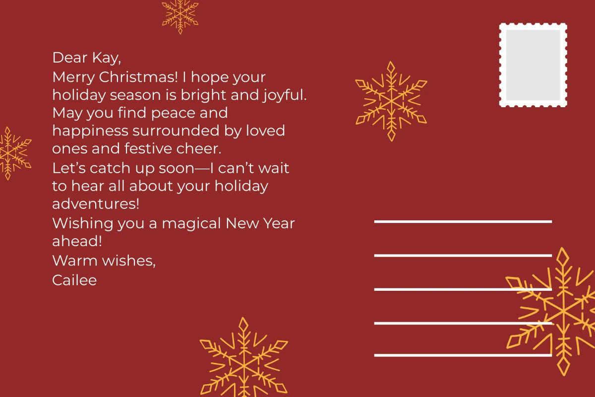 Free Christmas Postcard with Photo Template to Edit Online