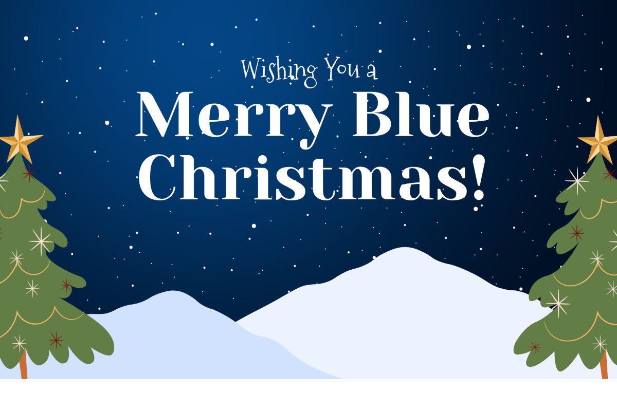 Blue Christmas Postcard Template - Edit Online & Download