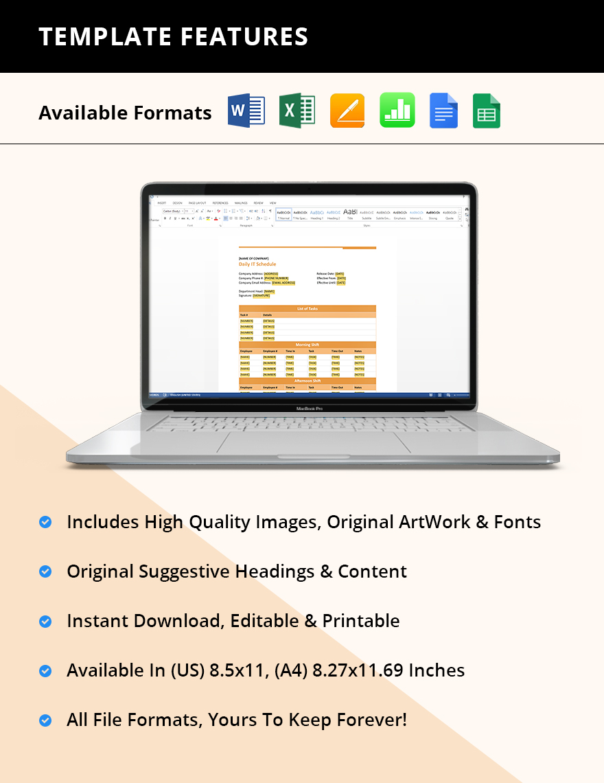 Blank Daily IT Schedule Template