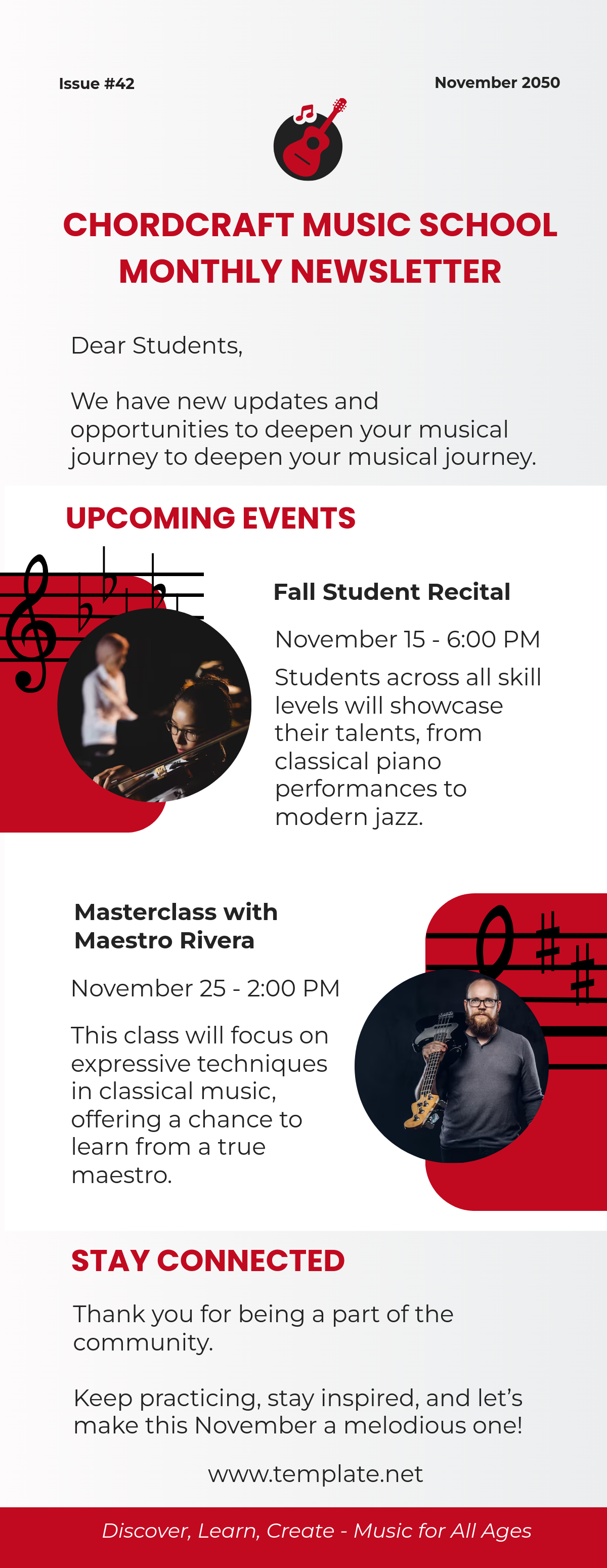 Music School School Newsletter Template - Edit Online & Download