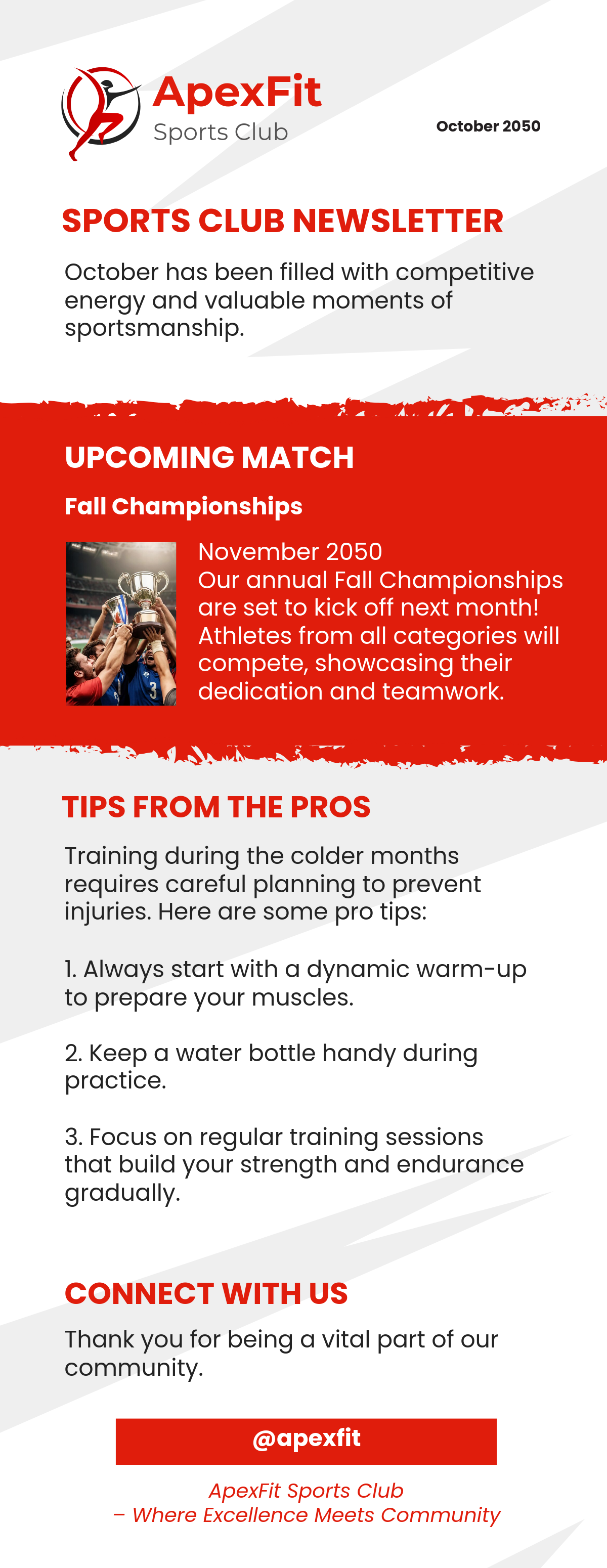 Sports Club Newsletter Template - Edit Online & Download